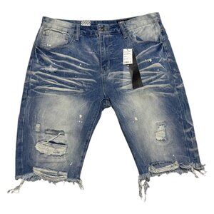NWT SMOKE RISE Distressed Summer Streetwear Denim Jean Shorts Jorts Mens XL